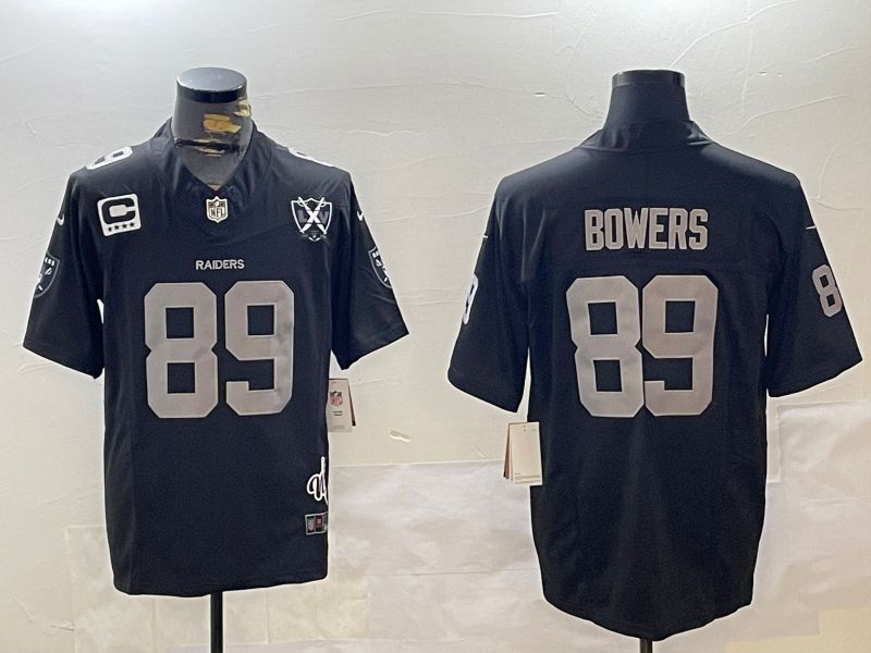 Men Oakland Raiders #89 Bowers Black 2024 Nike Limited NFL Jersey style 1->oakland raiders->NFL Jersey